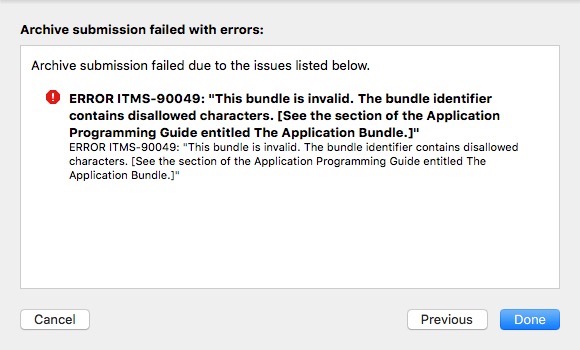Xcode上传App到Appstore,报错Error ITMS-90